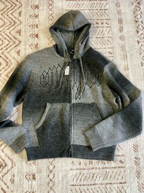 Empyre Men's Ombre Gray Zip-Up Hoodie Sweater